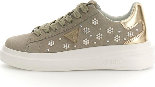 GUESS Nizke superge 'ELBINA12' zlata / temno siva / transparentna / biserno bela