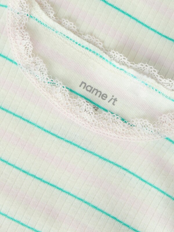 NAME IT Majica kremna / zelena / pastelno roza
