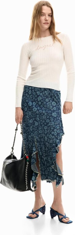 Desigual Majica mauve / bela