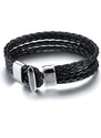 SHPERKA Braided black leather bracelet