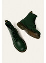 Usnjeni nizki škornji Dr. Martens 1460 zelena barva, s plosko peto, 11822203