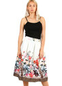 Glara Women's folded half-round retro skirt floral print