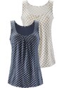 LASCANA Top dimno modra / naravno bela