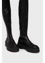 Usnjeni elegantni škornji Steve Madden Esmee Boot ženski, črna barva,