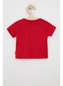 Otroški t-shirt Levi's rdeča barva