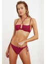 Trendyol Claret Red Bikini Bottoms With Tie Detailed
