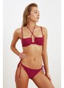 Trendyol Claret Red Bikini Bottoms With Tie Detailed