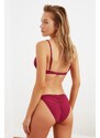 Trendyol Claret Red Bikini Bottoms With Tie Detailed
