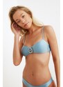 Trendyol Blue Buckle Detailed Bikini Top