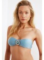 Trendyol Blue Buckle Detailed Bikini Top