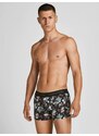 JACK & JONES Boksarice 'JACFlower' zelena / vinsko rdeča / črna / bela