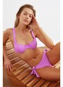 Trendyol lila teksturirana podžica bikini vrh