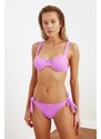 Trendyol lila teksturirana podžica bikini vrh
