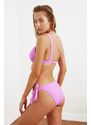 Trendyol lila teksturirana podžica bikini vrh
