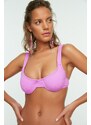 Trendyol lila teksturirana podžica bikini vrh