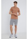 Pižama majica Calvin Klein Underwear moški, rjava barva