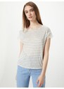 ABOUT YOU Majica 'Karima' pegasto siva / bela