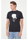 Bombažen t-shirt Karl Lagerfeld črna barva