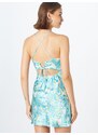 Gina Tricot Poletna obleka svetlo modra / svetlo zelena / bela