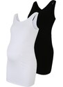 Only Maternity Top črna / bela