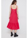 Bombažna obleka Sisley roza barva,