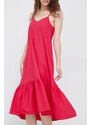 Bombažna obleka Sisley roza barva,