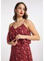 faina Obleka vinsko rdeča / pastelno rdeča / črna