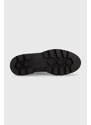 Usnjeni chelsea Tommy Hilfiger Monochromatic Chelsea Boot ženski, črna barva