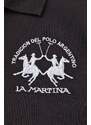 Majica z dolgimi rokavi La Martina moški, črna barva