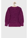 Otroški bombažen pulover GAP vijolična barva