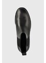 Usnjeni chelsea Calvin Klein Rubber Sole Chelsea ženski, črna barva