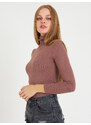 GATE Ženski izredno nežen basic pulover z dolgimi rokavi