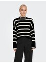 ONLY Pulover 'ONLIbi' črna / bela