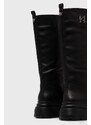 Usnjeni elegantni škornji Karl Lagerfeld Danton ženski, črna barva