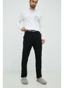 Pižama Karl Lagerfeld moška, črna barva