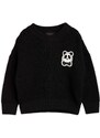 Otroški bombažen pulover Mini Rodini črna barva