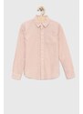 Otroška bombažna srajca Guess roza barva
