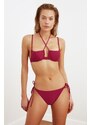 Trendyol Claret Red Bikini Bottoms With Tie Detailed