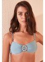 Trendyol Blue Buckle Detailed Bikini Top