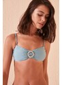Trendyol Blue Buckle Detailed Bikini Top