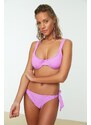 Trendyol lila teksturirana podžica bikini vrh