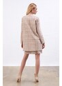 Gusto Plaid Kaftan - Beige