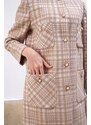 Gusto Plaid Kaftan - Beige