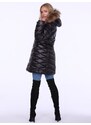 PERSO Woman's Women's winter jacket with natural fur on the hood,casual style