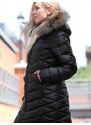 PERSO Woman's Women's winter jacket with natural fur on the hood,casual style
