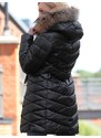 PERSO Woman's Women's winter jacket with natural fur on the hood,casual style