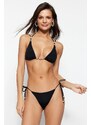 Trendyol črna kravata z visokim dnom noge Bikini