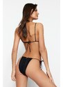 Trendyol črna kravata z visokim dnom noge Bikini