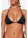 Trendyol črni trikotnik vezen bikini vrh
