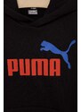 Otroški pulover Puma ESS+ 2 Col Big Logo Hoodie FL B črna barva, s kapuco